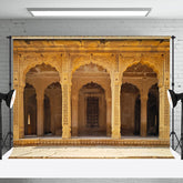 Aperturee - Aperturee Ornate Palace Courtyard Stone Arches Photo Backdrop